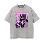 Washed Faded Y2K Anime Pattern Tee