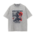 Washed Faded Y2K Anime Pattern Tee