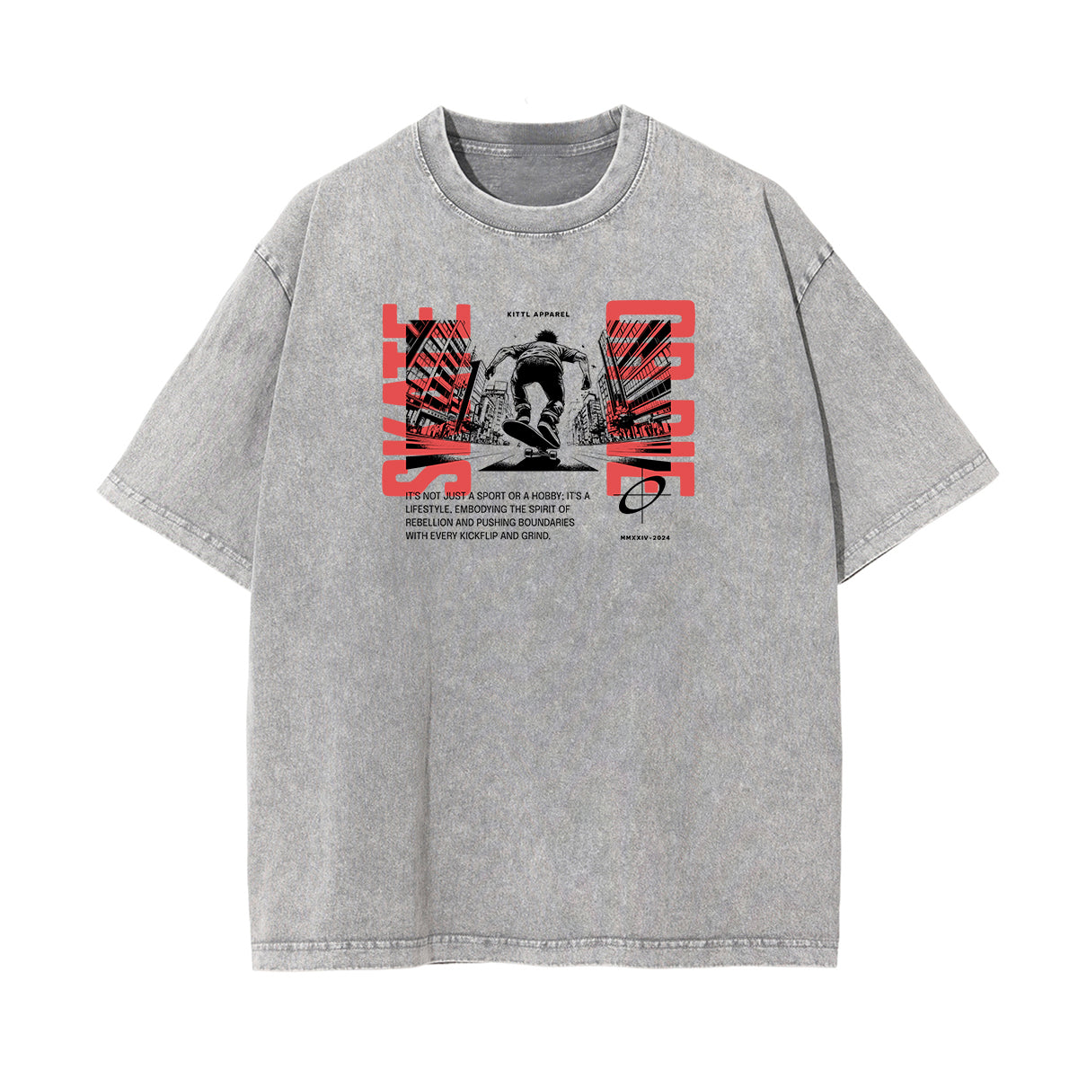 Washed Faded Y2K Anime Pattern Tee