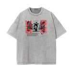 Washed Faded Y2K Anime Pattern Tee