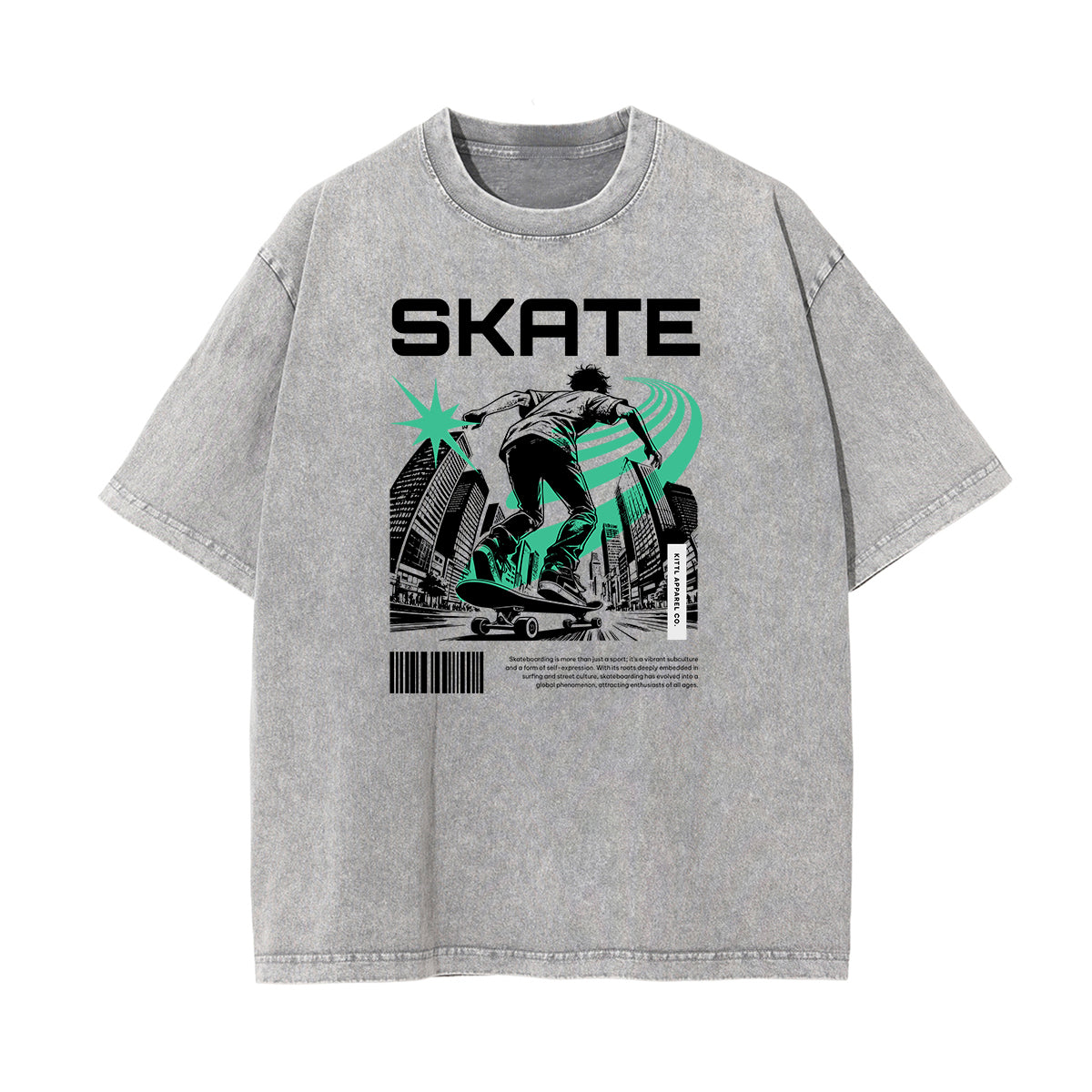 Washed Faded Y2K Anime Pattern Tee