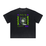 Heavyweight Distressed Y2K Anime Pattern Tee