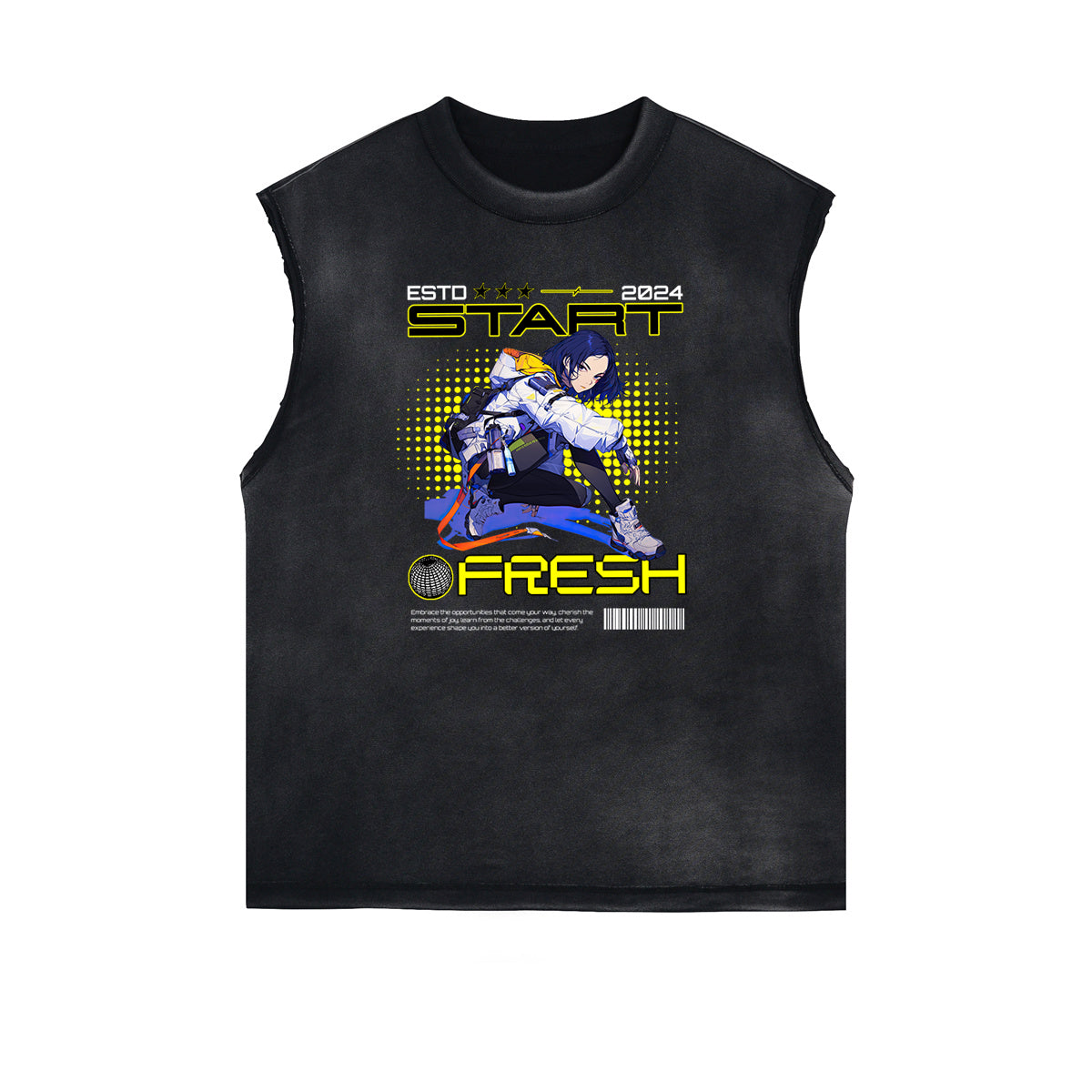 Sleeveless Thick Y2K Anime Graphic Tee