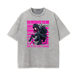 Washed Faded Y2K Anime Pattern Tee