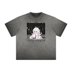 Faded Distressed Y2K Anime Graphic Tee