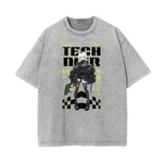 Washed Faded Y2K Anime Pattern Tee