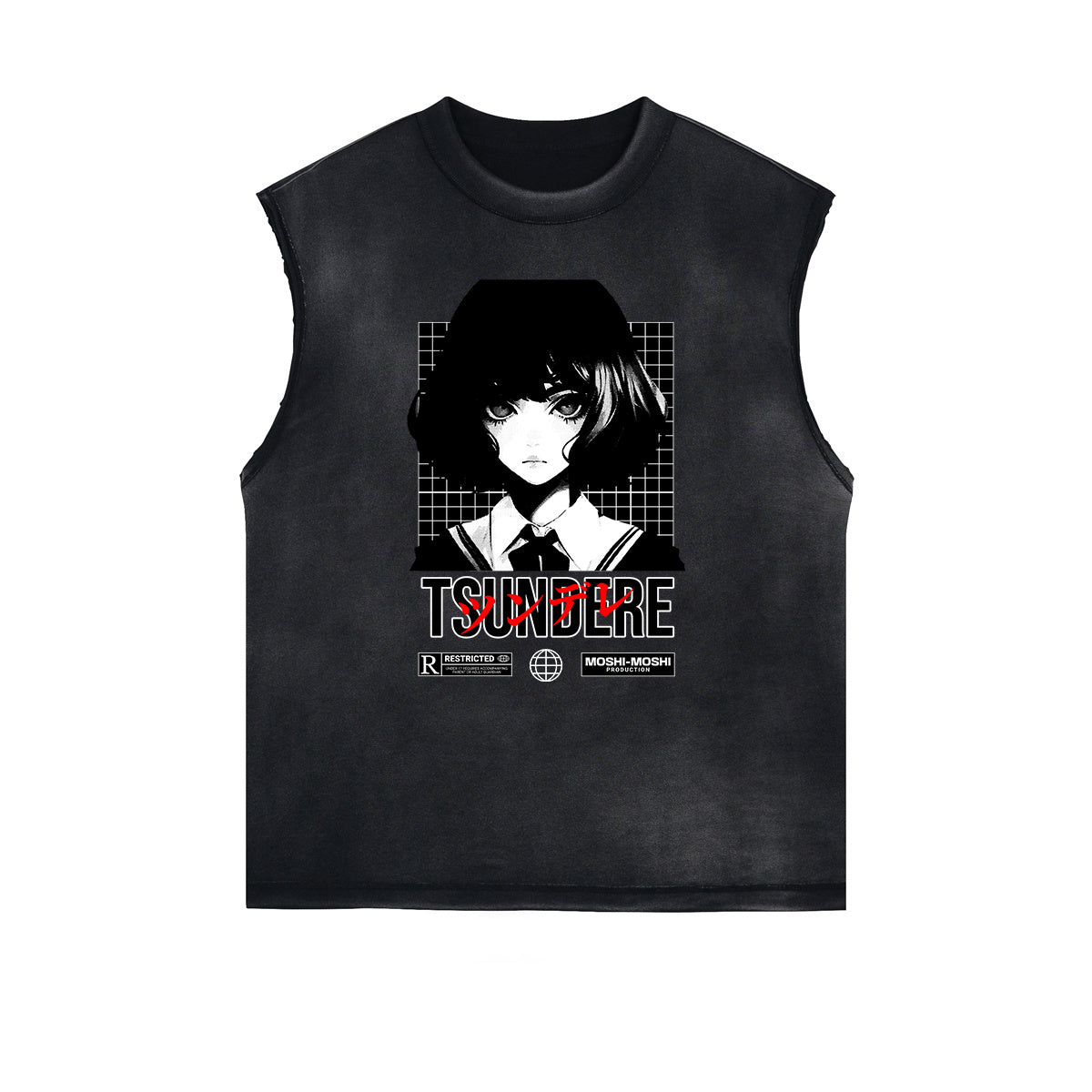 Sleeveless Y2K Anime Streetwear Graphic Tee