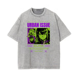 Gray Y2K Anime Streetwear Graphic Tee