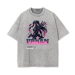 Gray Y2K Anime Streetwear Graphic Tee