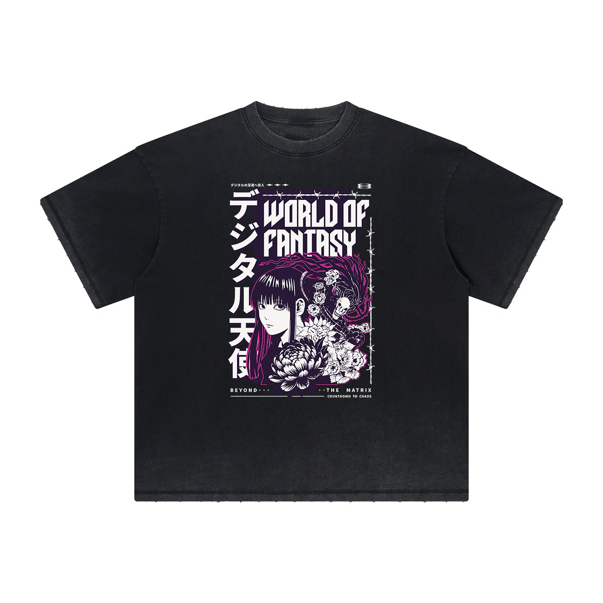 Distressed Y2K Anime Streetwear Graphic Tee