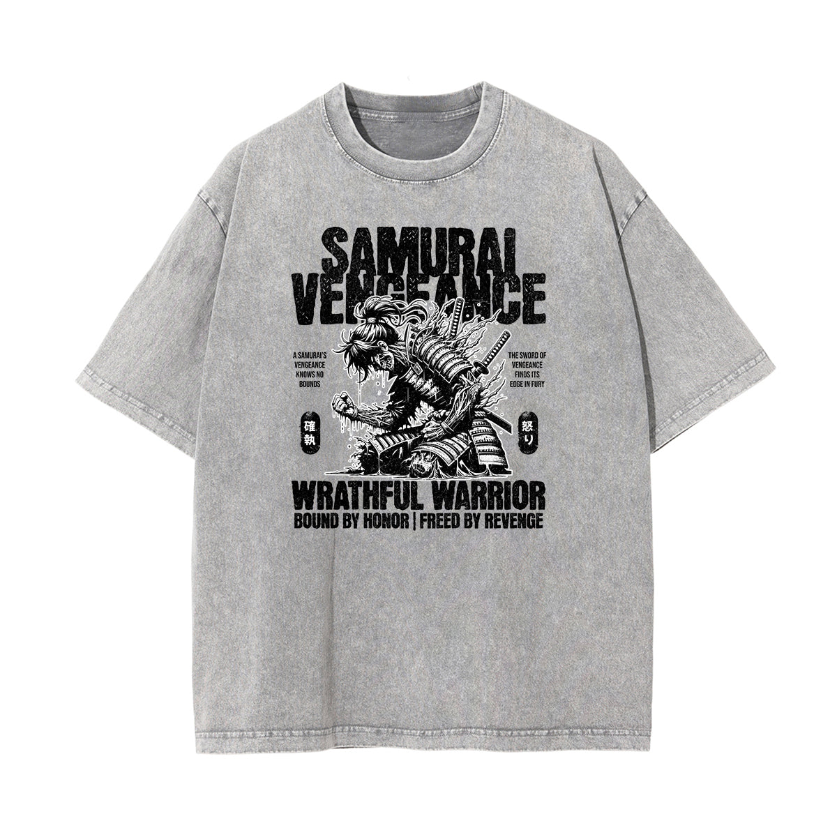 Gray Y2K Anime Streetwear Graphic Tee