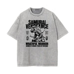 Gray Y2K Anime Streetwear Graphic Tee