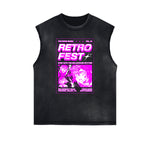 Sleeveless Y2K Anime Streetwear Graphic Tee