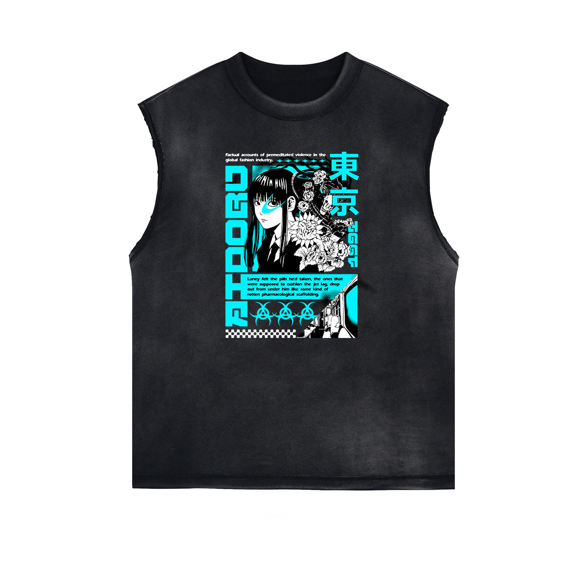 Sleeveless Y2K Anime Streetwear Graphic Tee