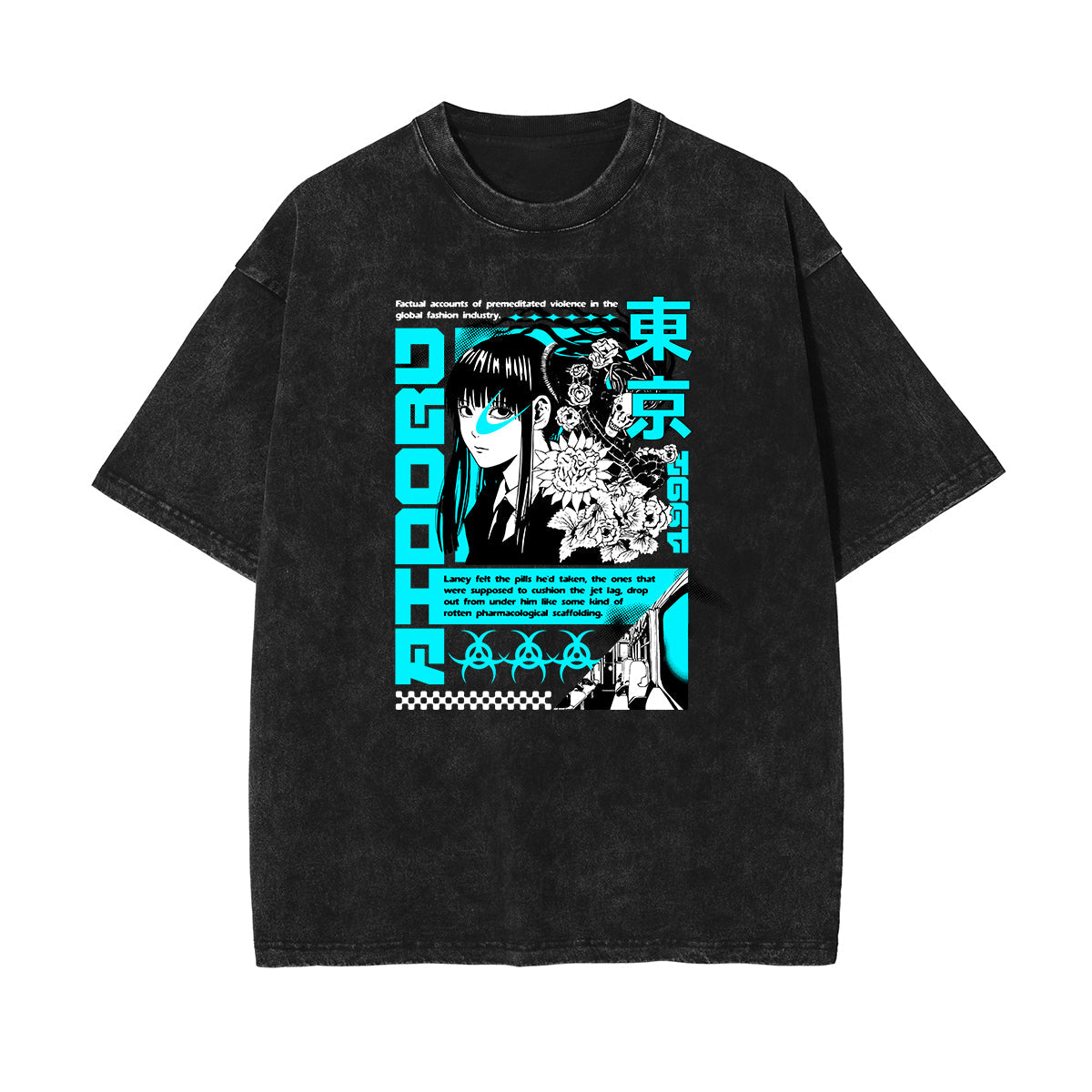 Black Y2K Anime Streetwear Graphic Tee