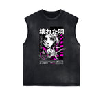 Sleeveless Y2K Anime Streetwear Graphic Tee