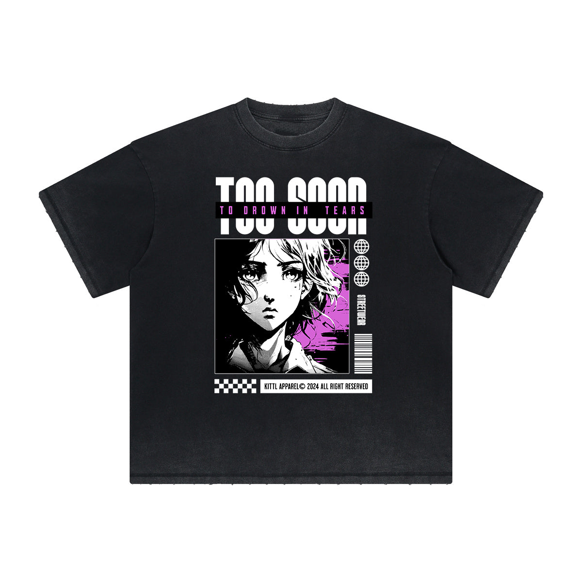 Distressed Y2K Anime Streetwear Graphic Tee