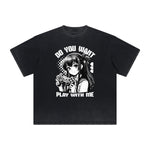 Distressed Y2K Anime Streetwear Graphic Tee