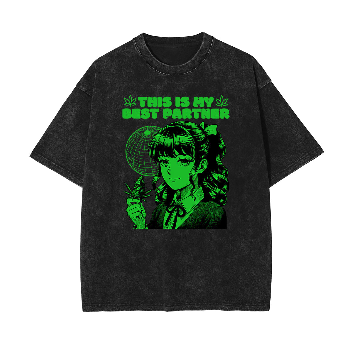 Black Y2K Anime Streetwear Graphic Tee