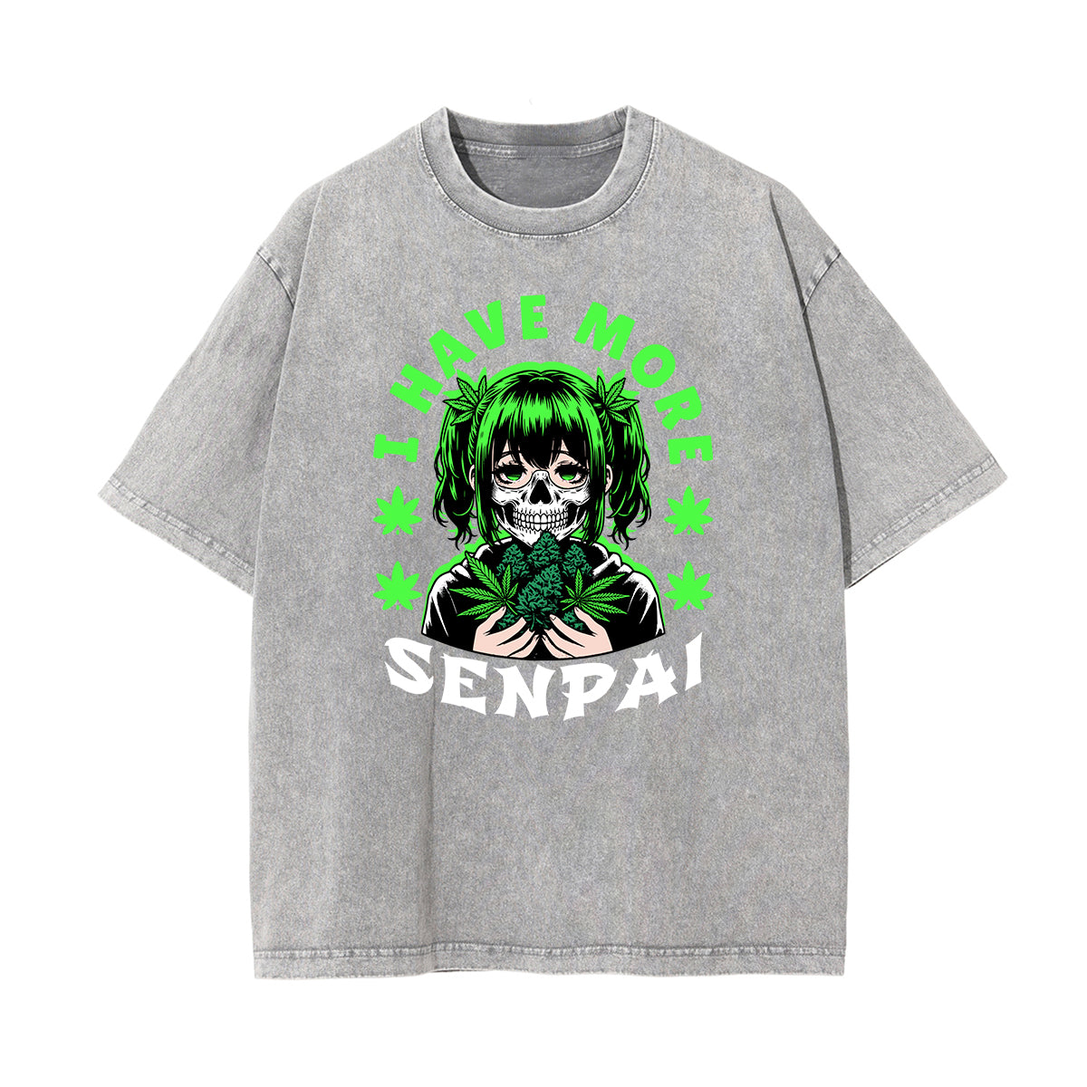 Gray Y2K Anime Streetwear Graphic Tee