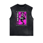 Sleeveless Y2K Anime Streetwear Graphic Tee