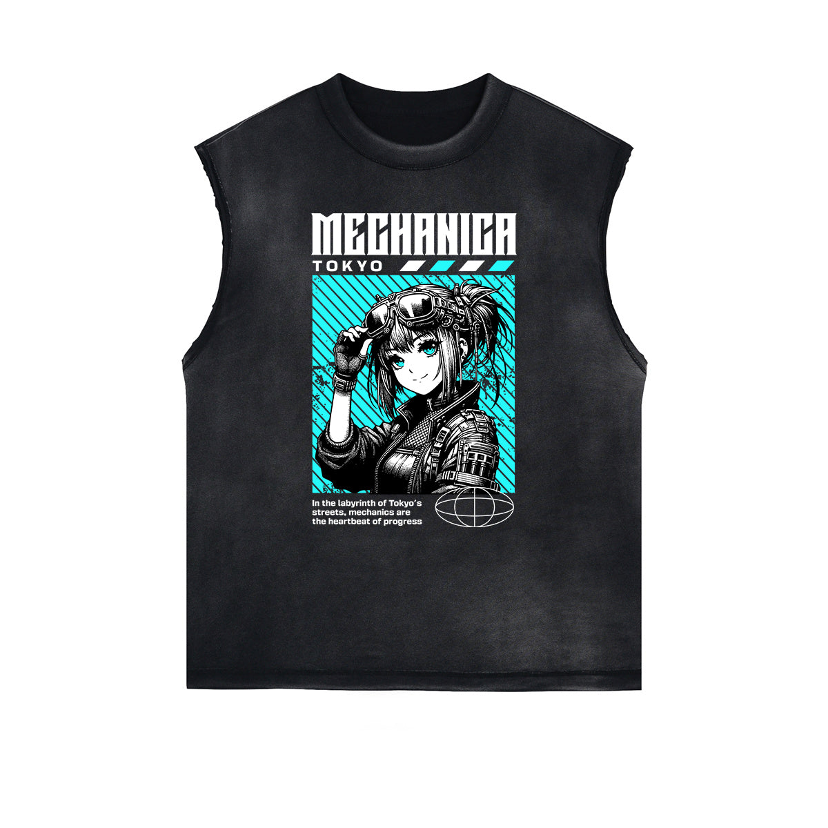 Sleeveless Y2K Anime Streetwear Graphic Tee