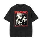 Stone Wash Manga Style Graphic Tee