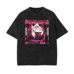 Stone Wash Manga Style Graphic Tee