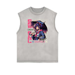 Sleeveless Manga Style Graphic Tee