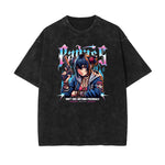 Stone Wash Manga Style Graphic Tee