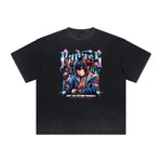 Distressed Y2K Manga Style Graphic Tee