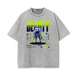 Washed Faded Anime Character Print Tee