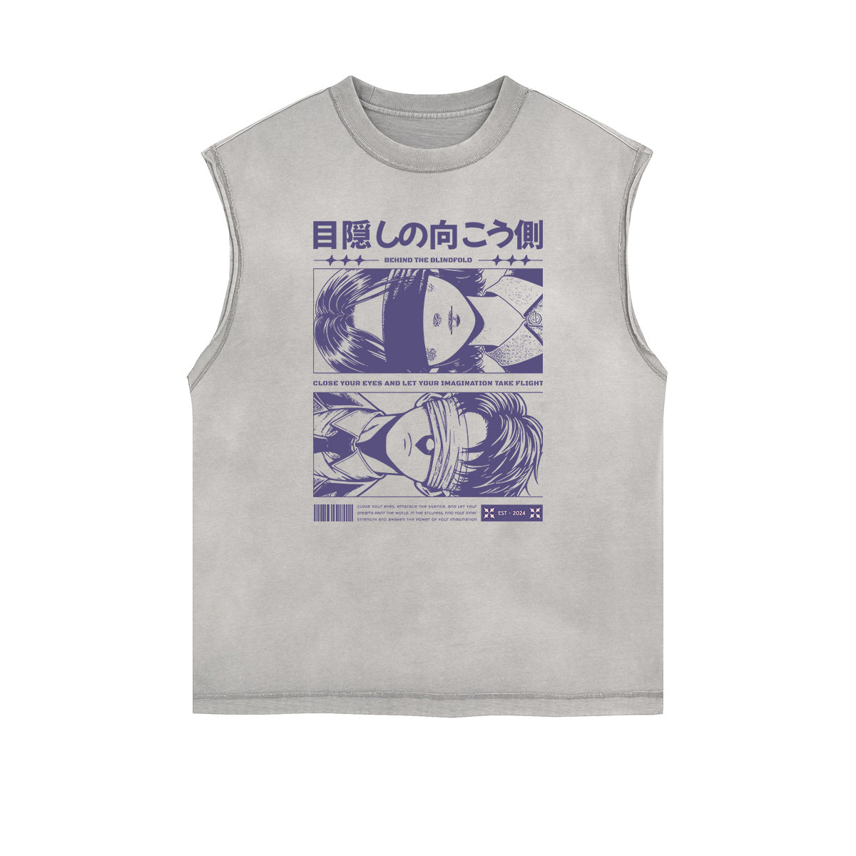 Sleeveless Manga Style Graphic Tee