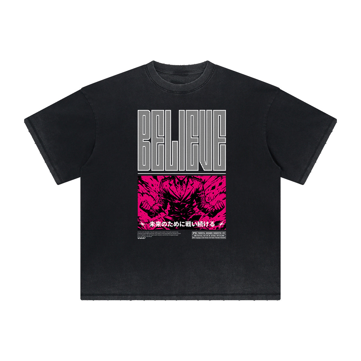 Distressed Y2K Manga Style Graphic Tee