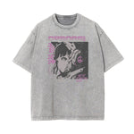 Washed Faded Anime Character Print Tee