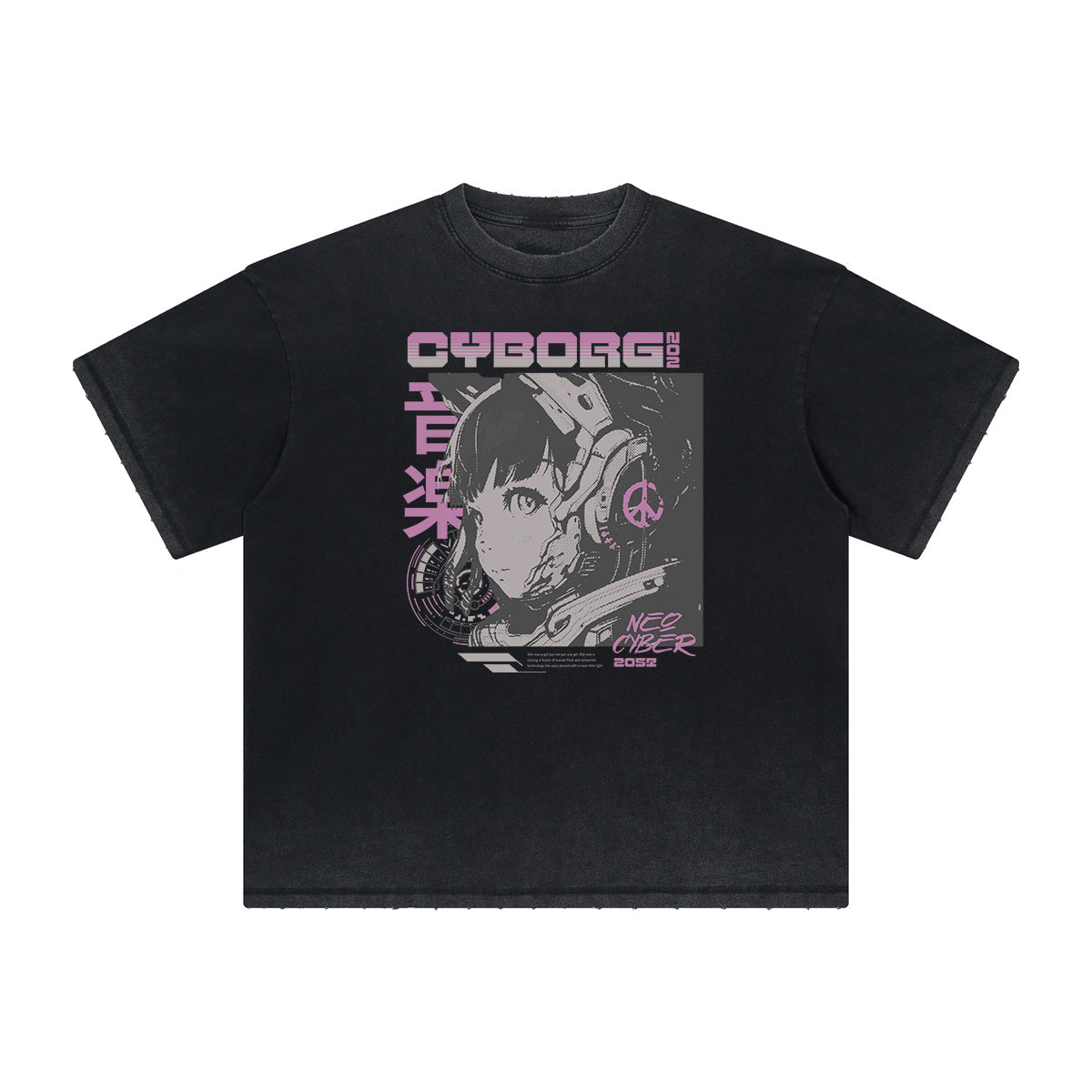 Distressed Y2K Manga Style Graphic Tee