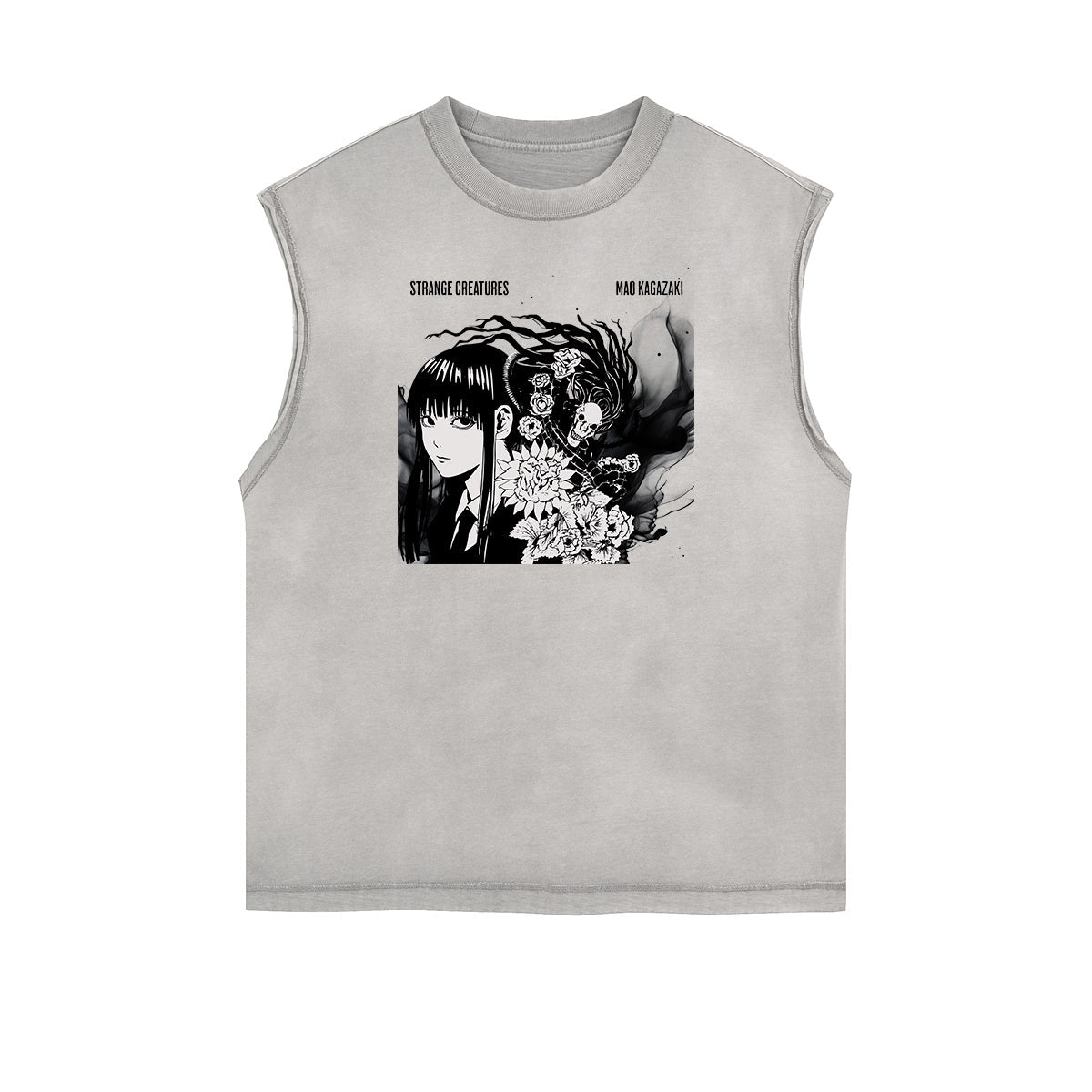 Sleeveless Manga Style Graphic Tee