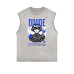 Sleeveless Manga Style Graphic Tee