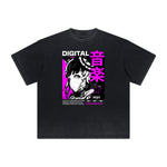 Distressed Y2K Manga Style Graphic Tee