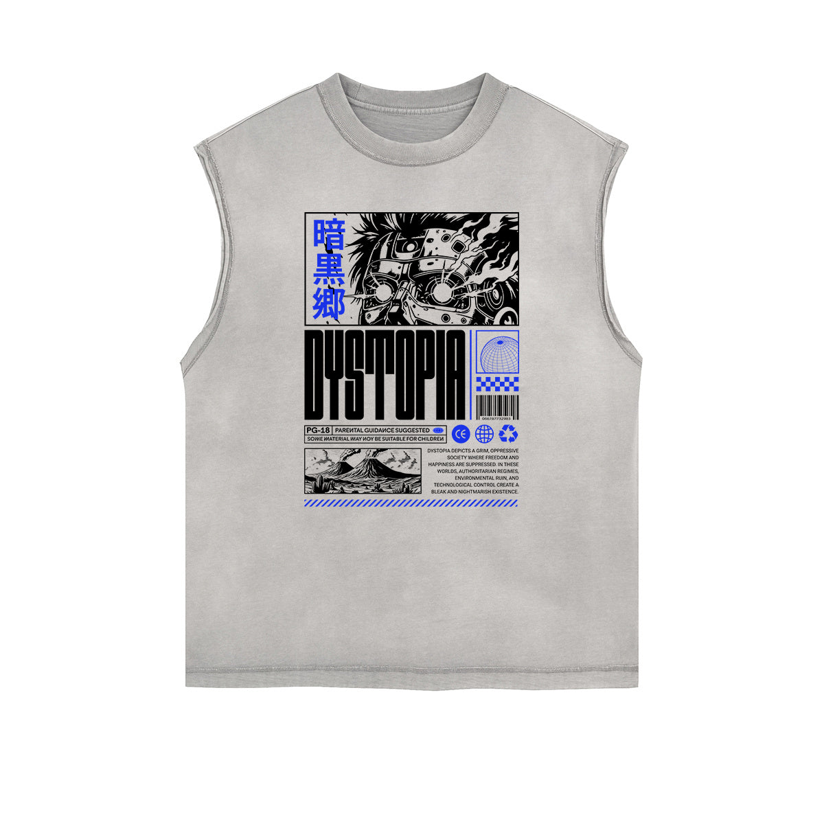 Sleeveless Manga Style Graphic Tee