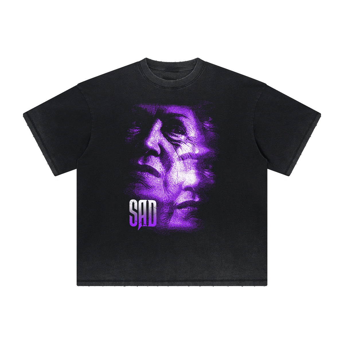 Distressed Face Blurred Design Graphic Tee