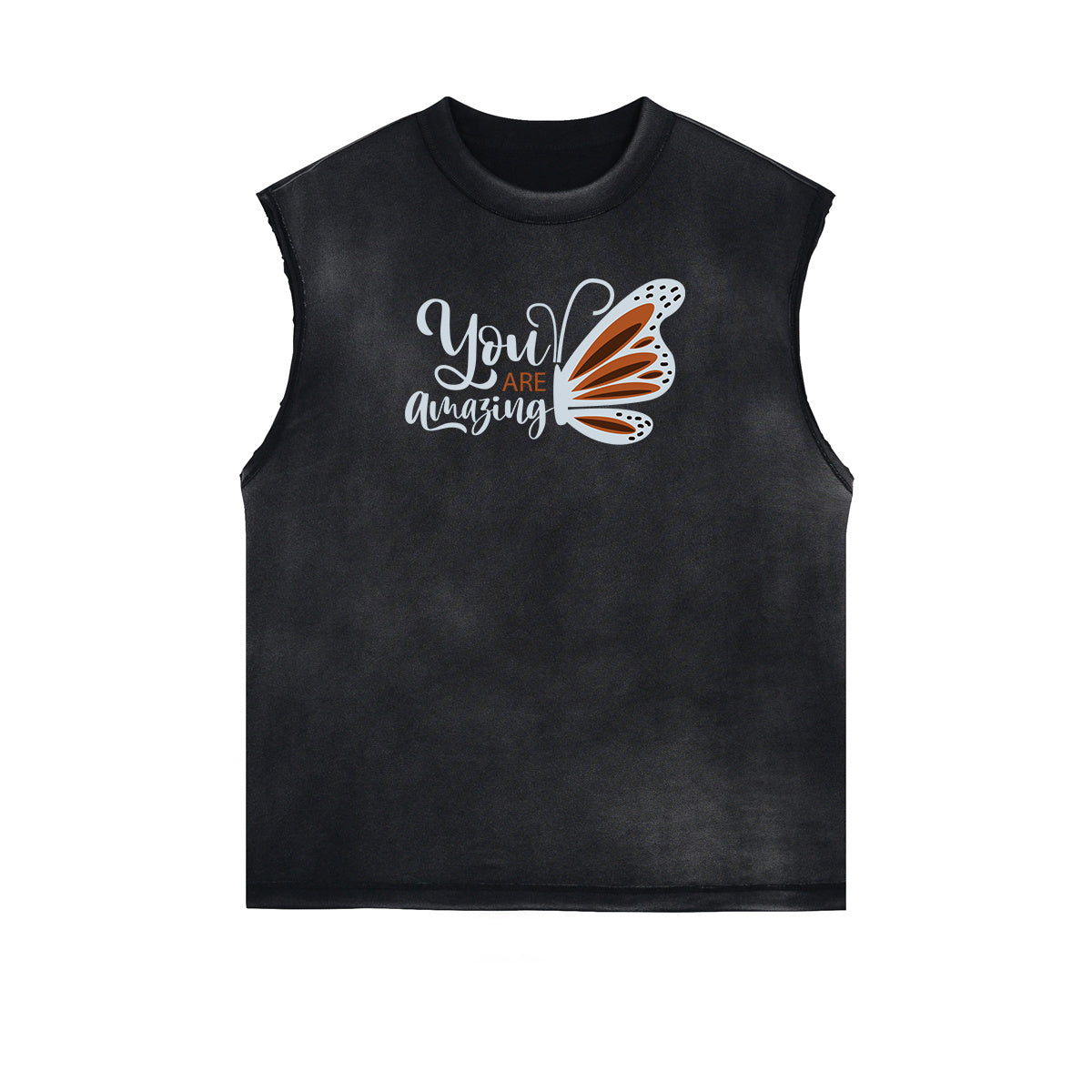 Sleeveless Butterfly Graphic T Shirt