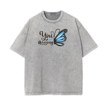 Washed Faded Butterfly Graphic Tee