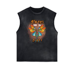 Sleeveless Butterfly Graphic T Shirt