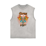 Faded Butterfly Pattern Tank Top