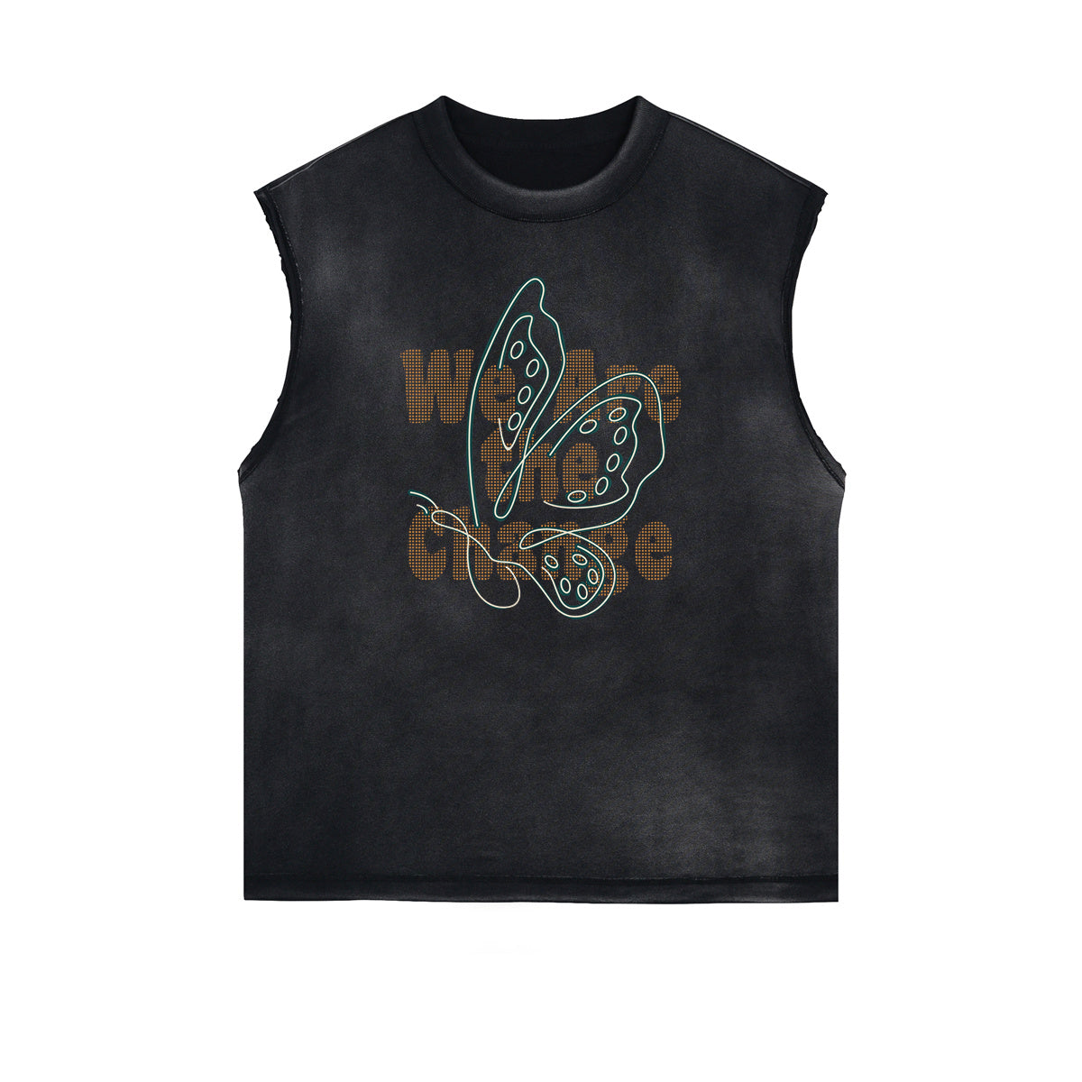 Sleeveless Butterfly Graphic T Shirt