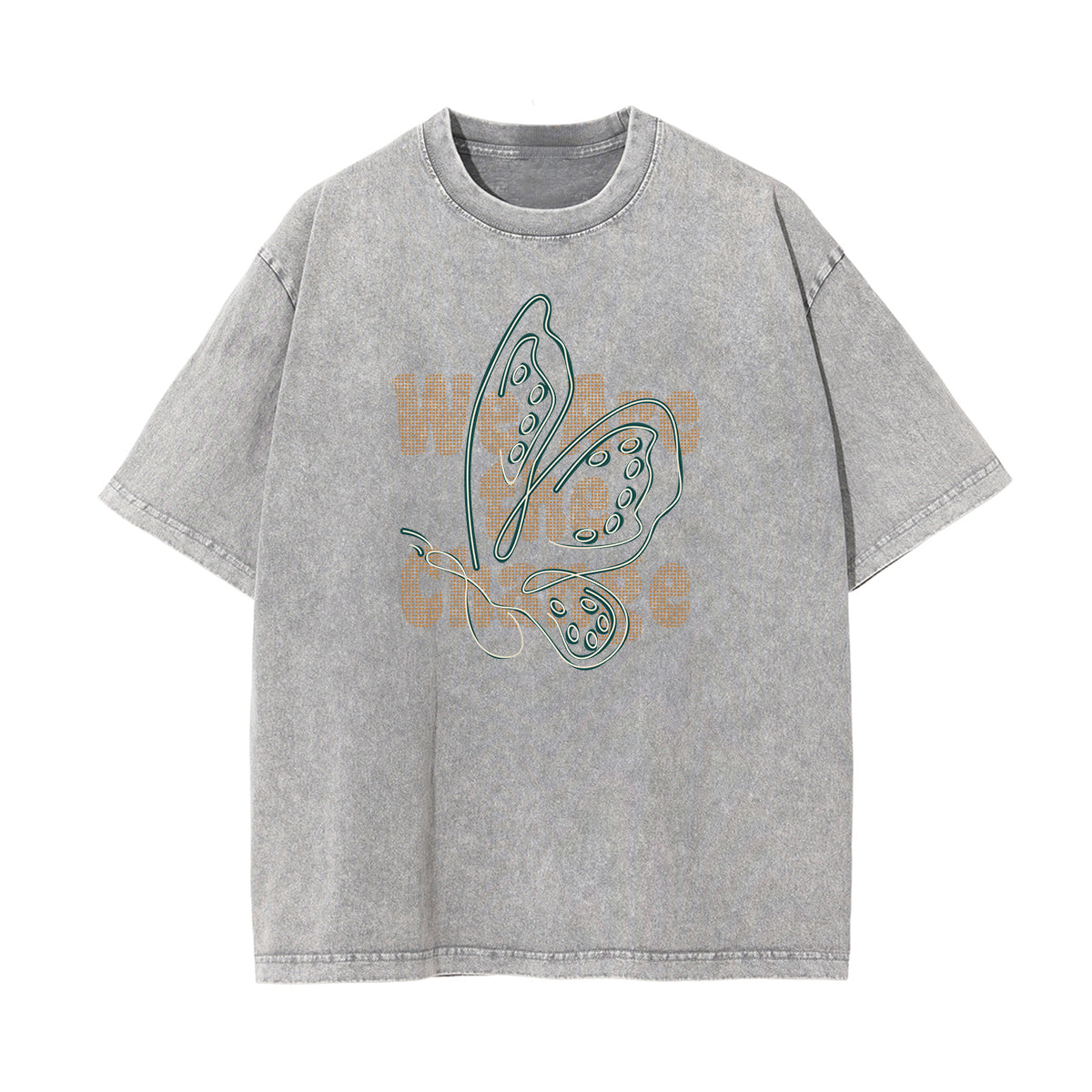 Washed Faded Butterfly Graphic Tee