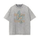 Washed Faded Butterfly Graphic Tee