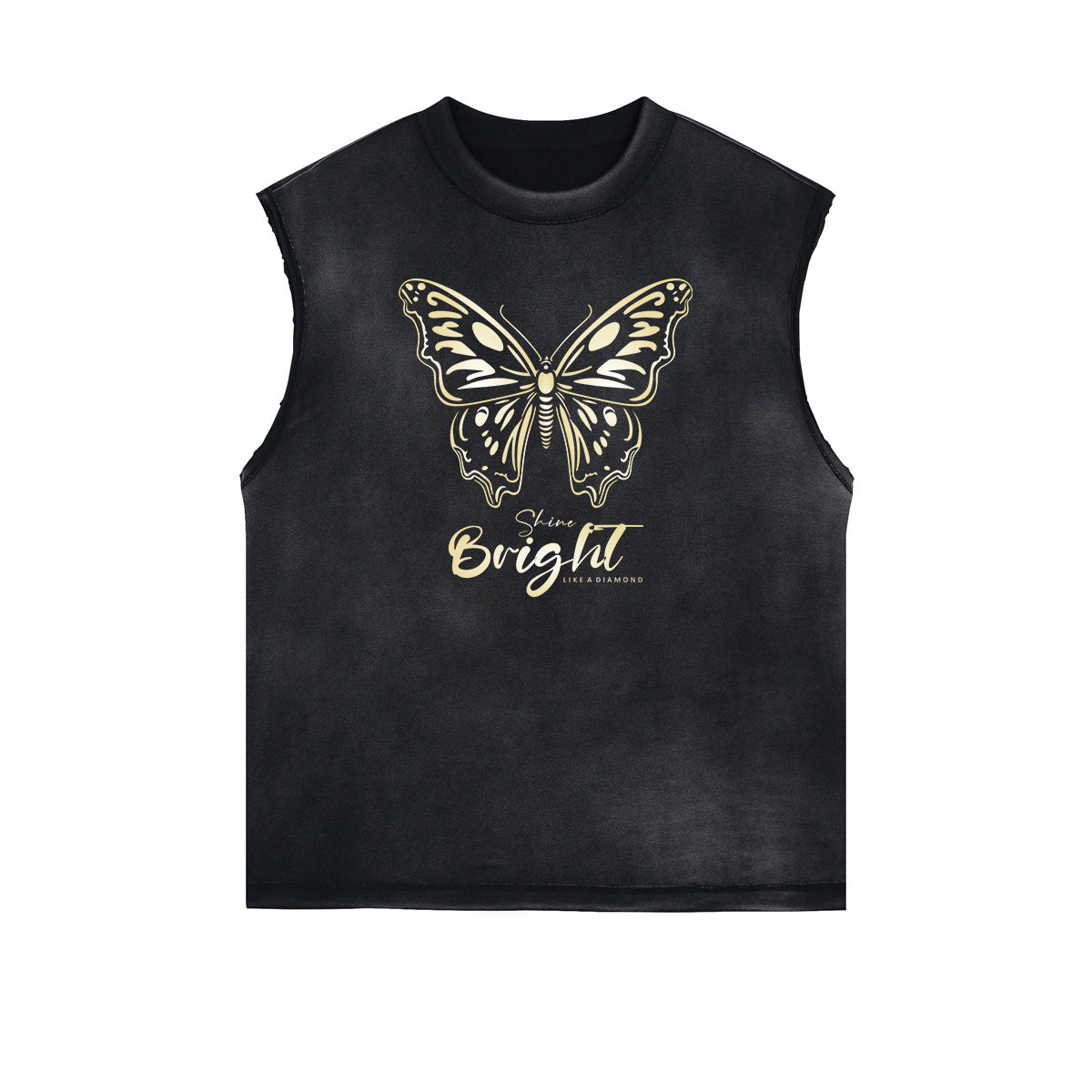 Sleeveless Butterfly Graphic T Shirt