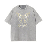 Washed Faded Butterfly Graphic Tee